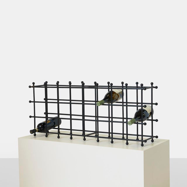 Metal Mid 20th Century Modernist Iron Wine Rack For Sale - Image 7 of 8