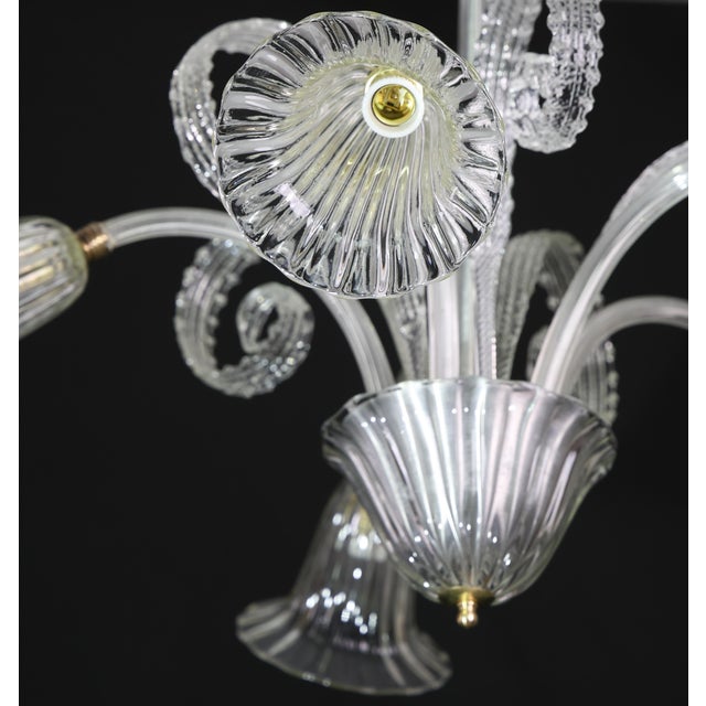 Amazing Art Decò Murano Glass Chandelier 5 Light, 1950 For Sale - Image 11 of 18