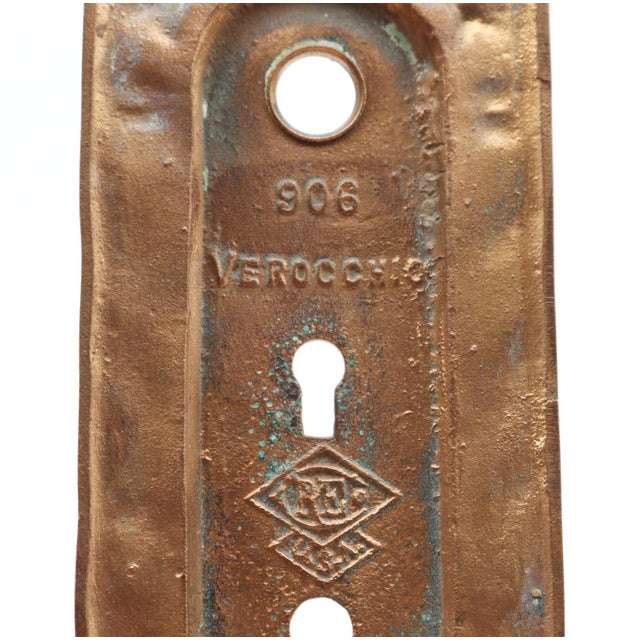Mid 20th Century Pair of 1890s R&e Italian Renaissance Verocchio Brass Door Back Plates For Sale - Image 5 of 5
