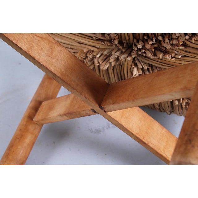 Italian Rush Stool by Lorenzo Forges Davanzati, 1960s For Sale - Image 12 of 16