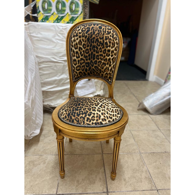 1960s Animal Print Leopard Accent Small Chair For Sale - Image 4 of 8
