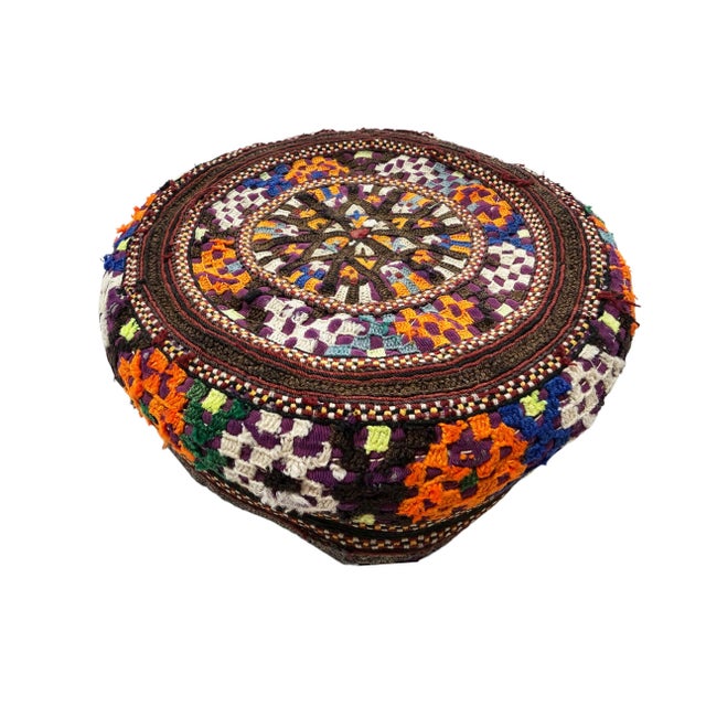 1900 - 1909 Tribal Mid-1900's Central Asian Hand Made Afghan-Turkmen Cap For Sale - Image 5 of 6