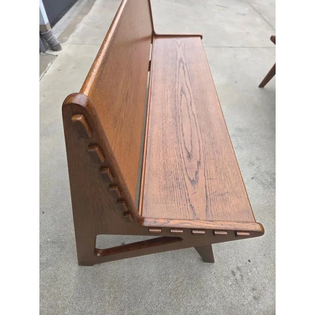 French Art Deco Wooden Bench, 1950s For Sale - Image 4 of 13