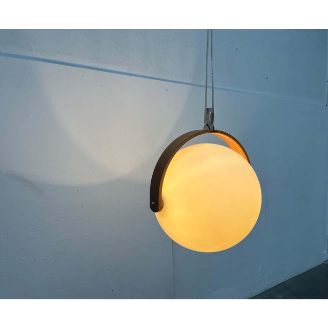 Mid-Century Modern Swiss Space Age Plastic and Plywood Pendant Lamp from Temde, 1960s For Sale - Image 15 of 18