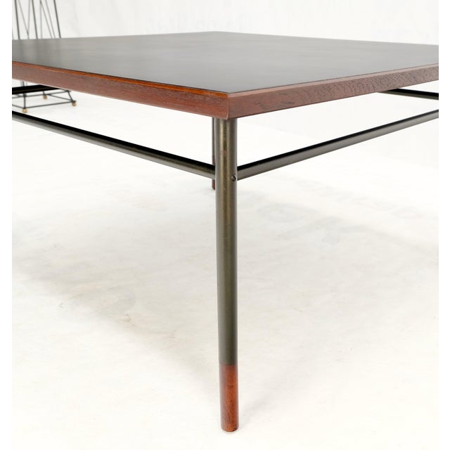 Black Danish Mid-Century Modern Square Black Laminate and Teak Top Coffee Table For Sale - Image 8 of 12