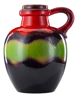 Vintage Flower Power Ceramic Floor Vase in typical 1970s Colors Model 486-38 by Scheurich West Germany, 1970s