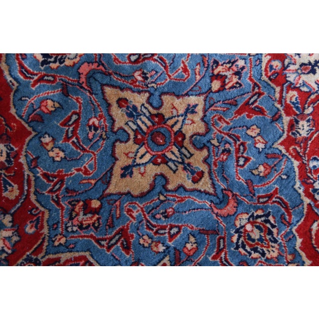 1970s Vintage Persian Handmade Wool Cotton Red Area Rug For Sale - Image 10 of 11