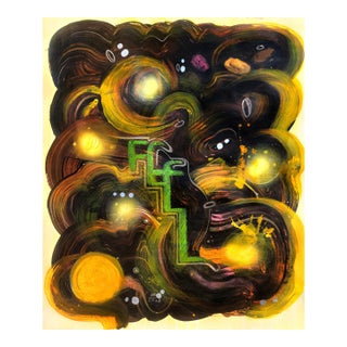 "Feels", Acrylic on Paper Painting by Ara Deinde For Sale