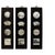 This stunning set of four wooden panels features inset natural marble inserts with picturesque, ink-like patterns...