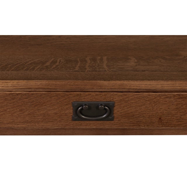 Mission 1 Drawer Crofter Style Console Table - Walnut Stain For Sale - Image 9 of 9