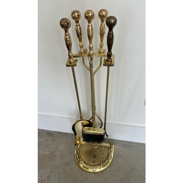 Vintage Neoclassical Metal Fire Tools-5 Piece Set For Sale - Image 4 of 8