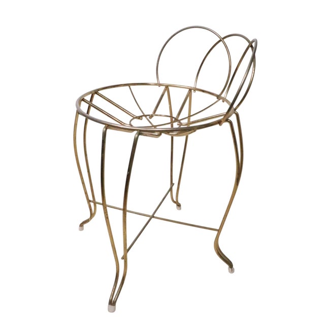 Hollywood Regency Vanity Stool For Sale - Image 4 of 9