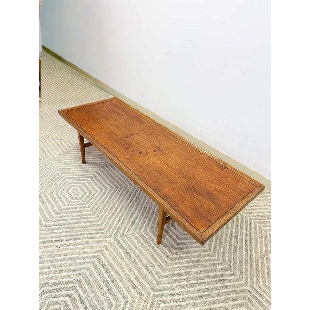 Mid-Century Modern Drexel MCM Coffee Table Circular Dowel Inlay Vintage Mid-Century Modern For Sale - Image 3 of 10