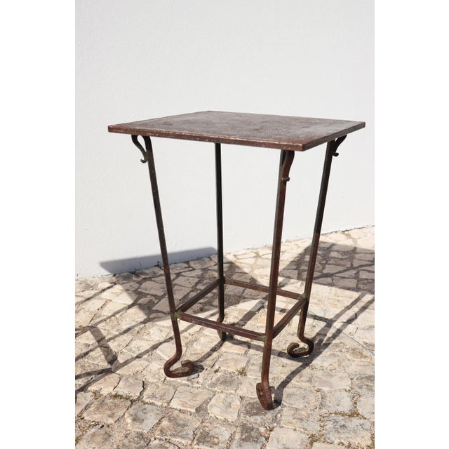 19th Century Baroque Wrought Iron Garden Tables, Portuguese - Set of Two For Sale - Image 6 of 12