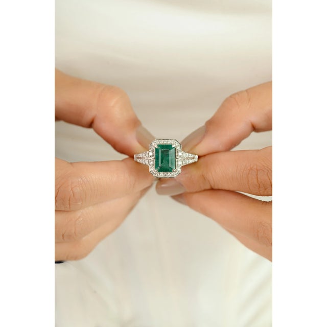 Not Yet Made - Made To Order Certified Zambian Emerald Statement Ring in 14k Gold Size 5 For Sale - Image 5 of 12