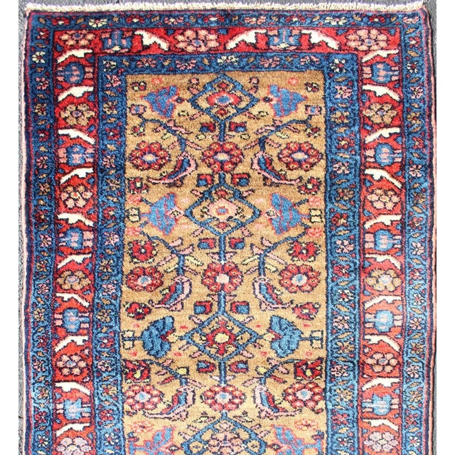 Antique Persian Hamadan Rug With Colorful Geometric All-Over Design in Yellow For Sale - Image 4 of 12
