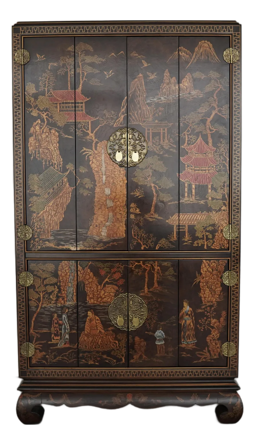 Vintage Henredon Folio 10 Chinoisere Armoire | Chairish