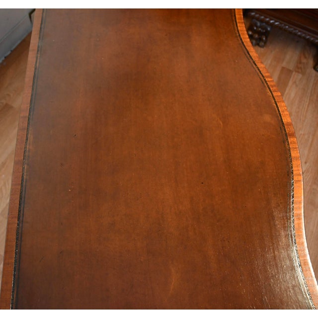 Traditional 1930s English Regency Style Mahogany Lyre Base Drop-Leaf Sofa Table For Sale - Image 3 of 18