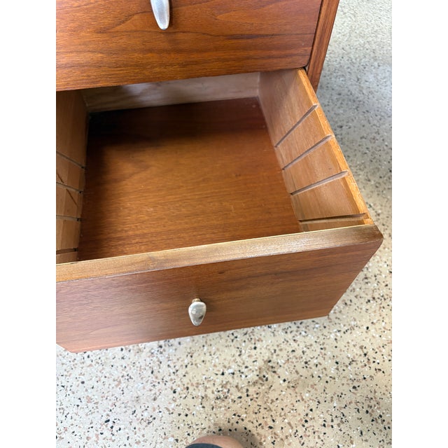 John Van Koert for Drexel Profile Mid Century Leather Top Walnut Desk For Sale - Image 15 of 15
