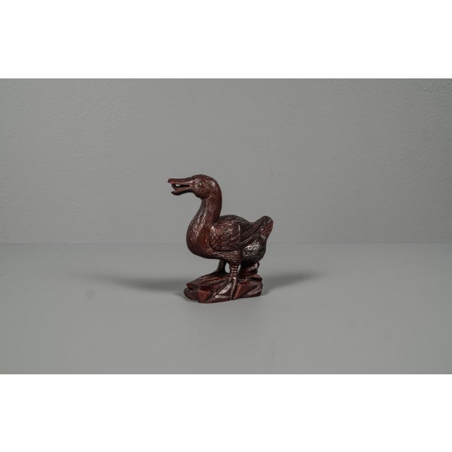 Mid-Century Modern Hand-Carved Teak Duck, 1950s For Sale - Image 3 of 9