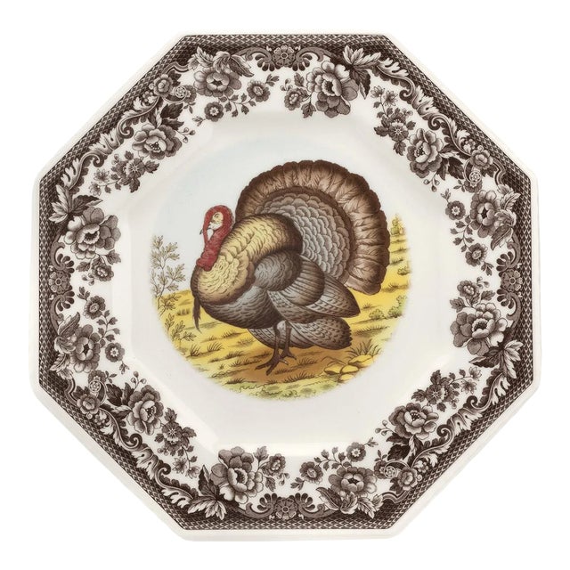 Spode Woodland Octagonal Plate 9.5", Turkey For Sale