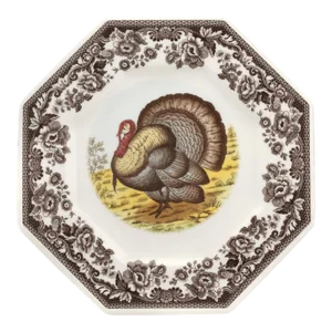 Spode Woodland Octagonal Plate 9.5", Turkey
