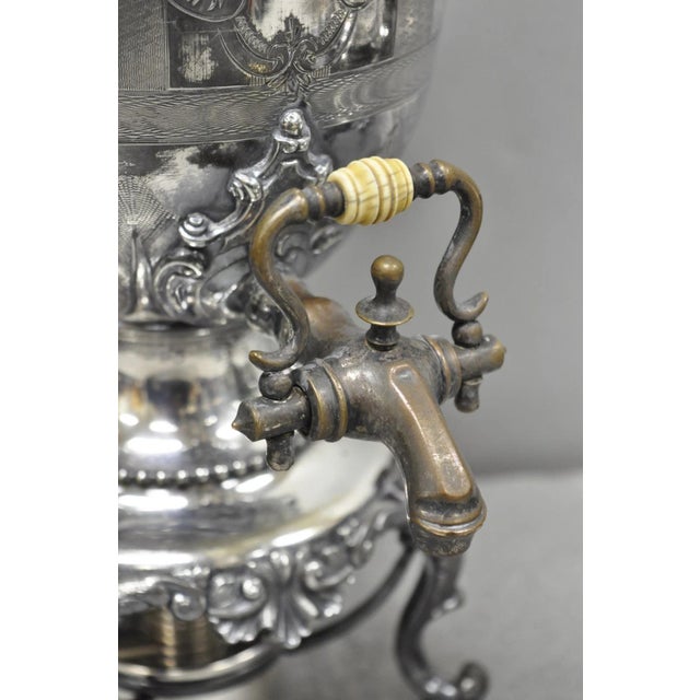 Antique Reed & Barton 1929 English Regency Silver Plated Samovar Tea Set - 4 PCS For Sale In Philadelphia - Image 6 of 18