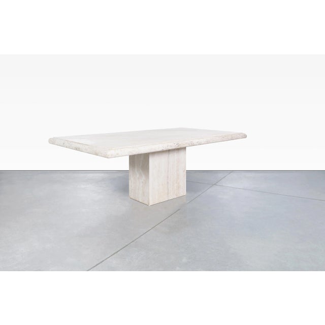 Monumental Italian Travertine Dining Table by Stone International, 1970s For Sale In Los Angeles - Image 6 of 12