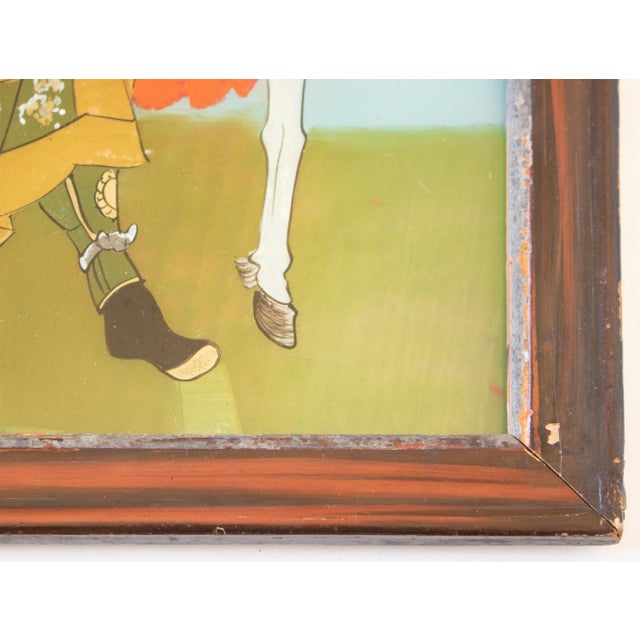 Late Meiji to Tisho Era Antique Japanese Reverse Glass Painting For Sale - Image 15 of 18