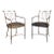 1950s Pair of Mid-Century Neoclassical Iron Garden Armchairs in the Style of Maison Baguès For Sale