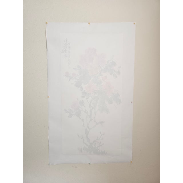‘Red Blossoms in Fragrant Bloom’ Peony Ink Painting on Xuan Paper For Sale - Image 16 of 18