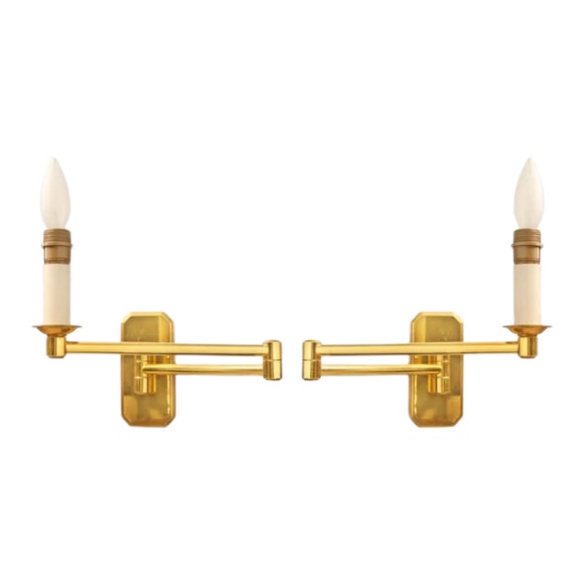 Pair of Luminaire d'Art Transitional Arm Sconces For Sale
