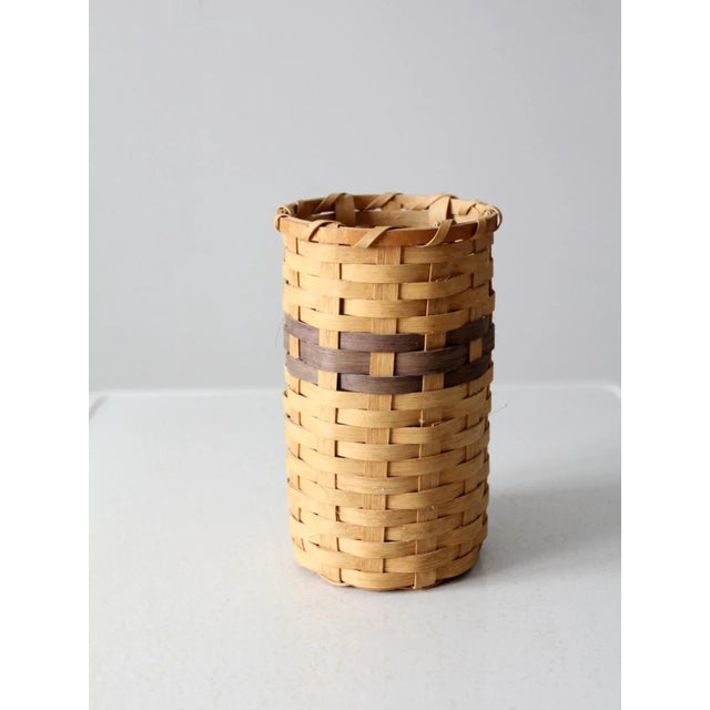Vintage Hand-Woven Basket For Sale - Image 10 of 11