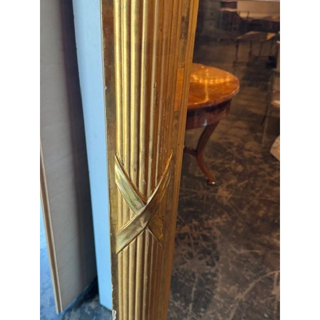 Wood 19th C. Swedish Neoclassical Giltwood Mirror For Sale - Image 7 of 9