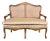 Louis XV Style Hand-Carved Cane Settee Upholstered, 1980s, Italy For Sale