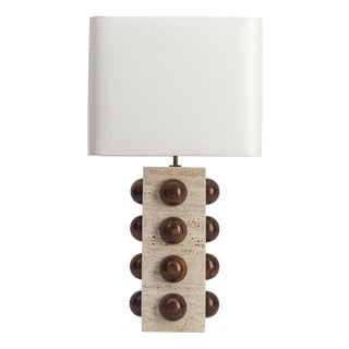 Bulle Travertine Table Lamp by Studio Karen B For Sale