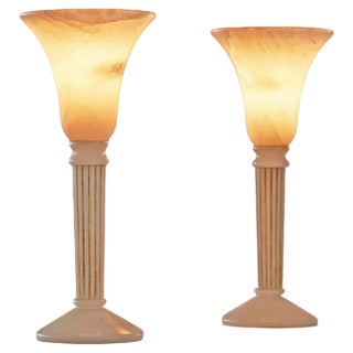 Alabaster Table Lamps, 1970s, Set of 2 For Sale