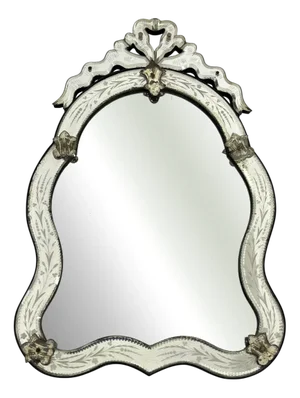 Large Mid-Century Murano Glass Wall Mirror, 1940s