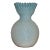 Early 20th Century Swirled Ribbed & Crimped Glass Baby Blue to White Ombre Vase For Sale
