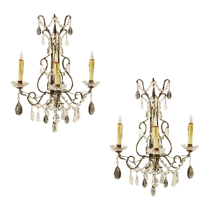 Pair Beaded Sconces