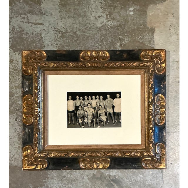 Wood Vintage Ornate Wood Frame With Harvard Yacht Club Team Photo For Sale - Image 7 of 12