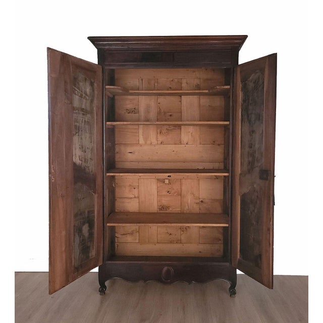Large Louis XVI Style Walnut Armoire, France Circa 1840 For Sale - Image 11 of 11