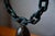 Brown Brutalist Double Candelabra in Carved Wood and Wrought Iron, 1960s For Sale - Image 8 of 10