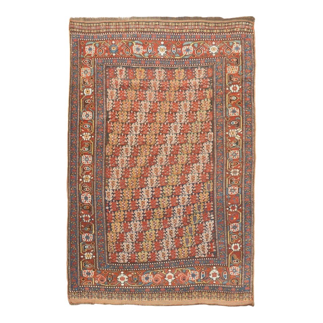 Late 18th Century Antique Persian Khamseh Rug 4'3'' x 6'4'' For Sale