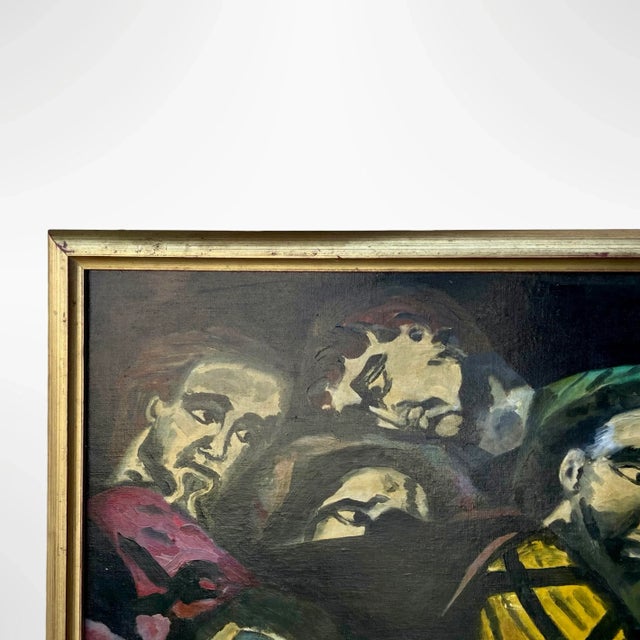 Vintage Abstract Post-War Oil Painting, Framed Original Art For Sale - Image 4 of 5