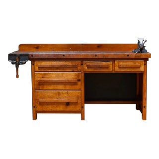 Early 20th C. Carpenter's Workbench With Drawers C.1930-1940 For Sale