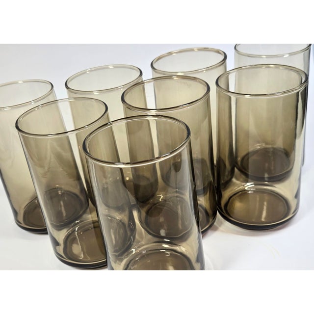Brown Tawny Mid-Century Tumblers- Set of 8 For Sale - Image 8 of 12