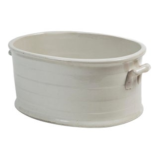 Antique White Ironstone Footbath, England, Circa 1910 For Sale