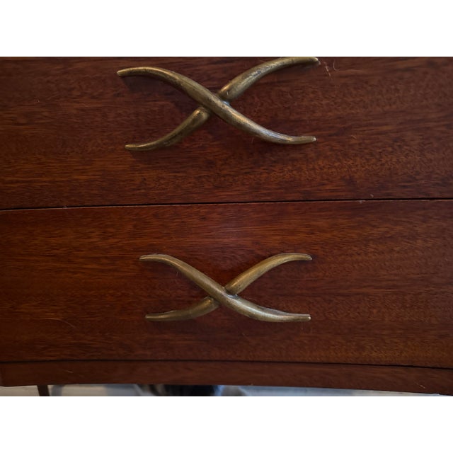 1950s Mid-Century Modern Brown-Saltman Two-Piece Walnut China Cabinet Credenza For Sale - Image 11 of 12