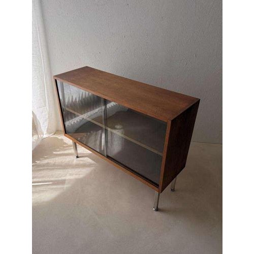 Walnut Display Cabinet with Smoked Glass, 1960s For Sale - Image 3 of 12